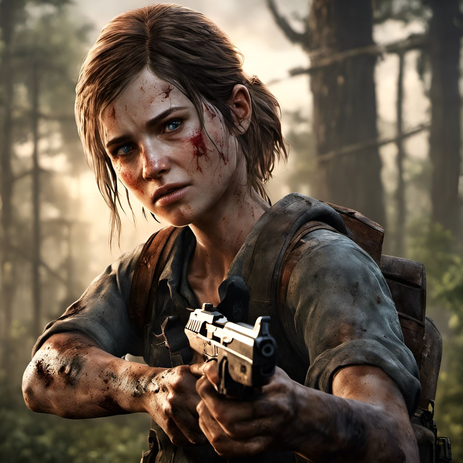 Ellie in The Last of Us: Detailed Matte Painting