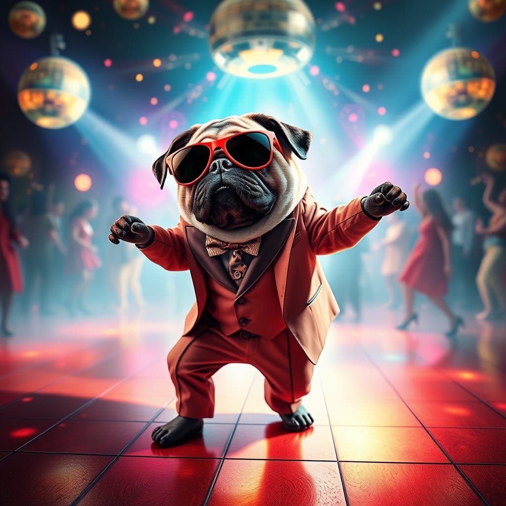 Glamorous Pug Boogie Nights