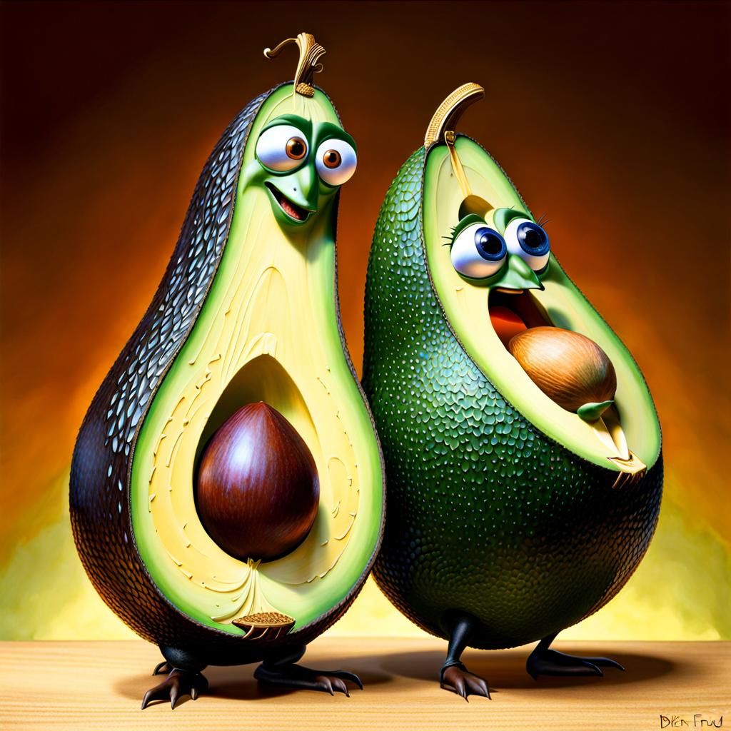 Dancing Avocados in Pixar Style, Fantasy Art