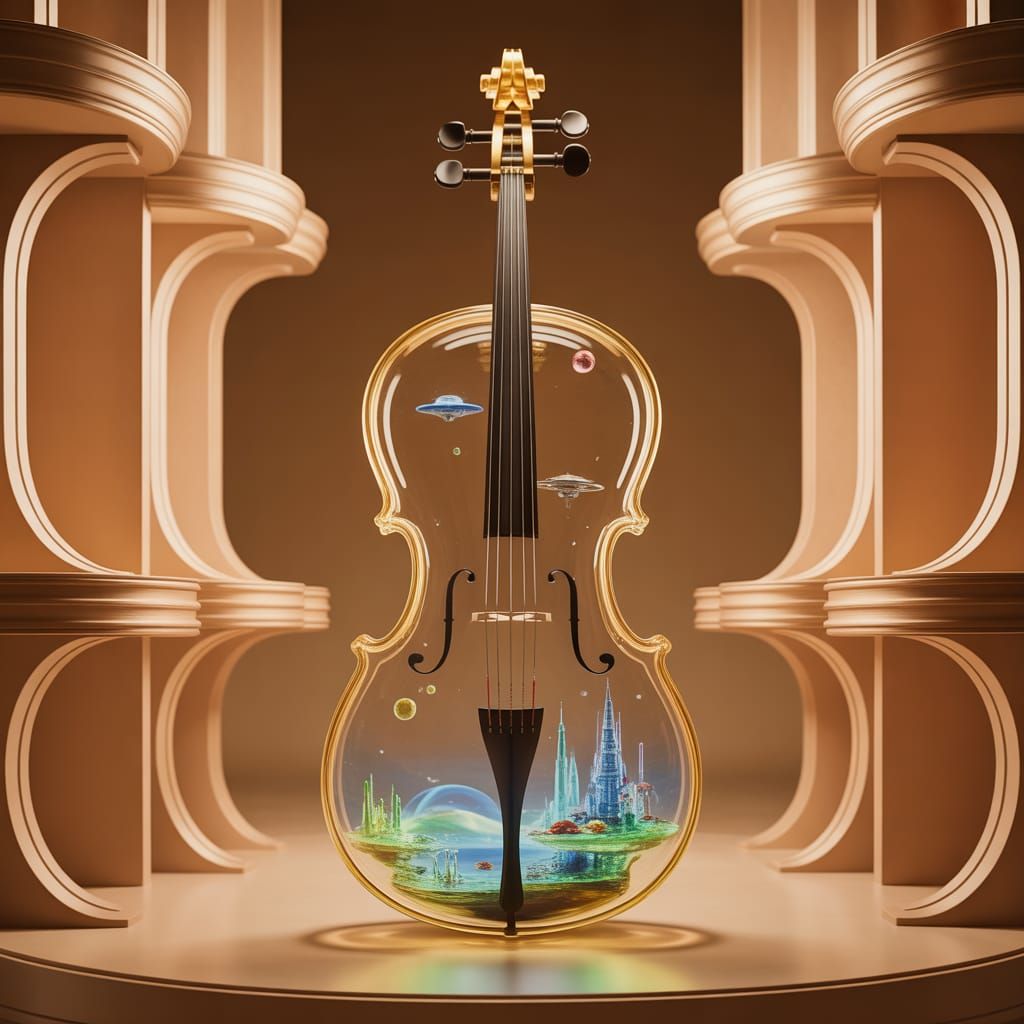 Glass Cello Reveals Miniature Sci-Fi World