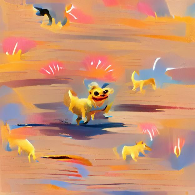 AI Image of a Small, Joyful Dog