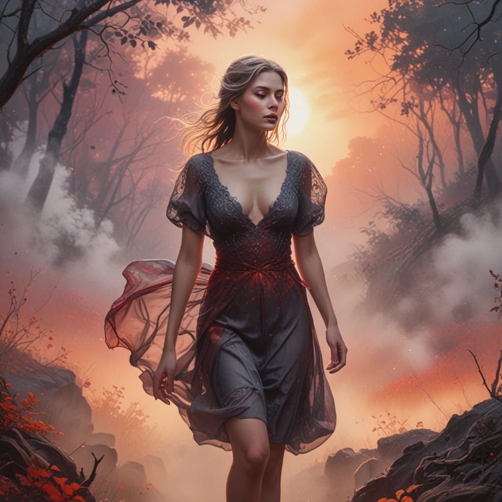 Ethereal Goddess in Fauvist Fog