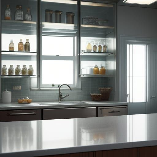 Sleek Kitchen in Hyperrealistic Photorealism