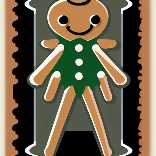 Gingerbread Man Tarot Card with Christmas Cake