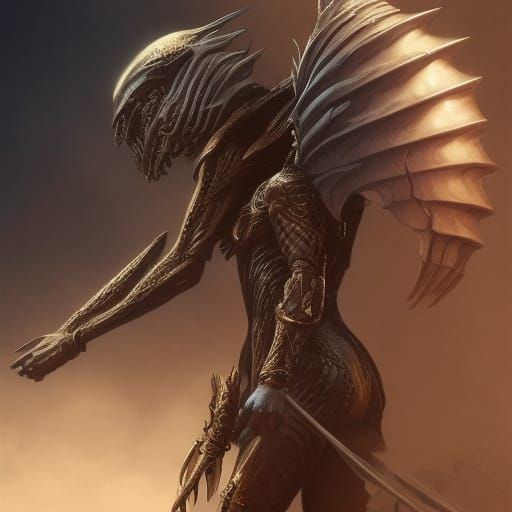 Angelic Knight with Fire Wings in Anime Style