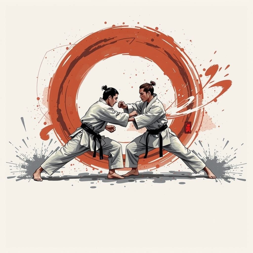 Karate Masters in Geometric Combat
