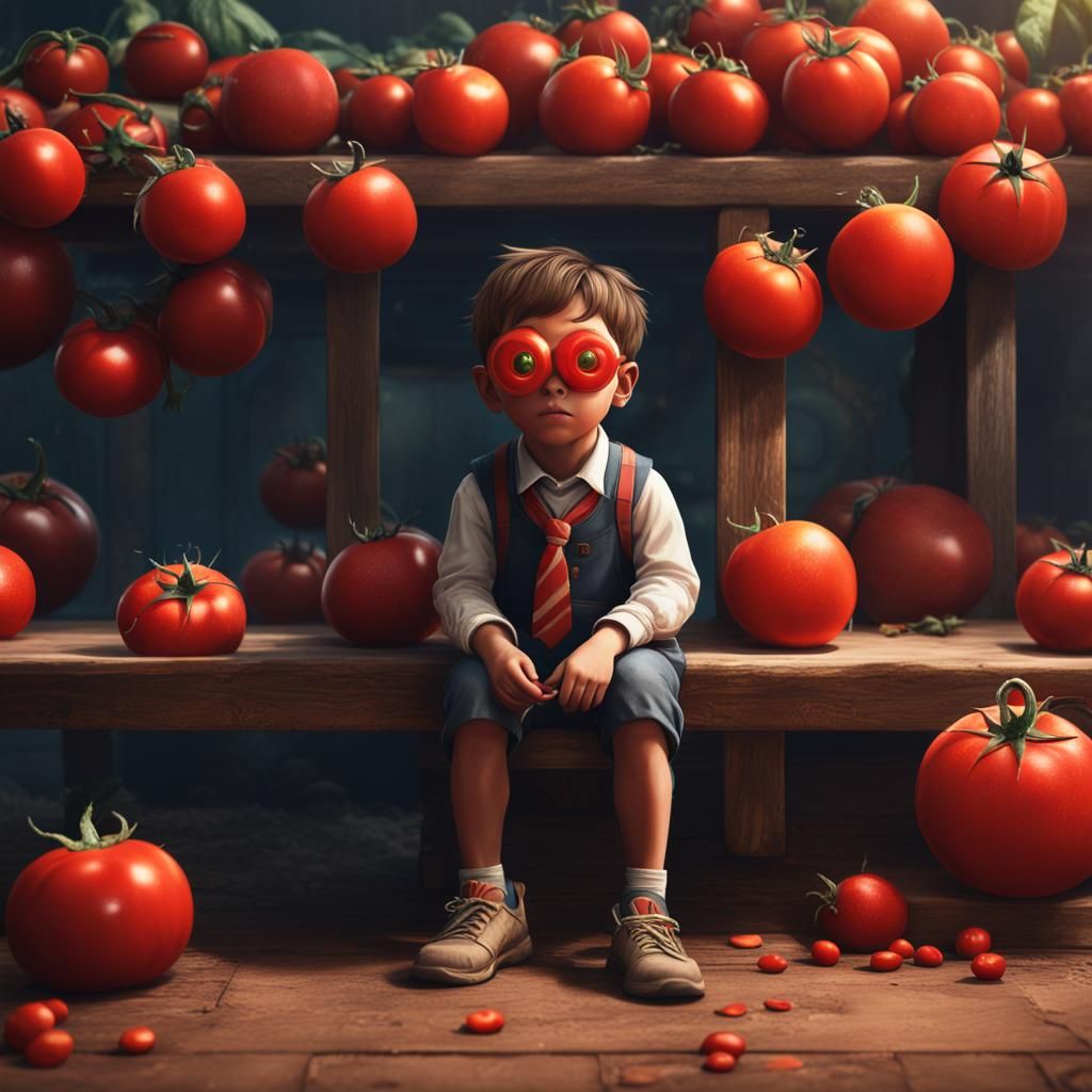 Tomato-Eyed Man in School: Fantasy Concept Art