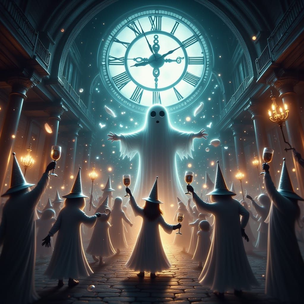 Midnight Ballroom Spirits in Gothic Style