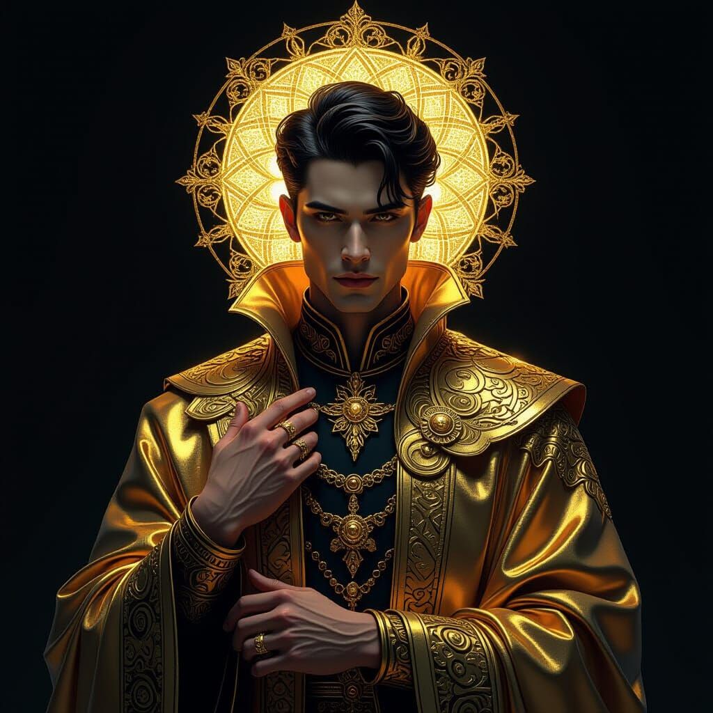 Golden Figure in Ornate Attire