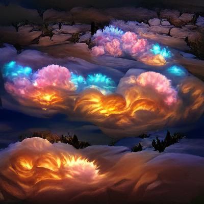 Glowing Fantasy Clouds: Ethereal Beauty