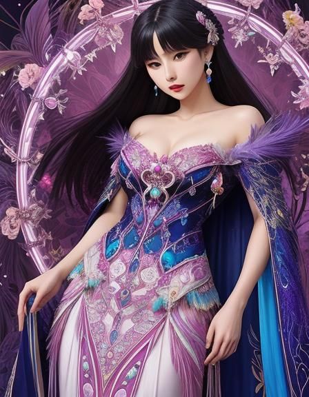 Art Nouveau Dress with Crystal and Beadwork