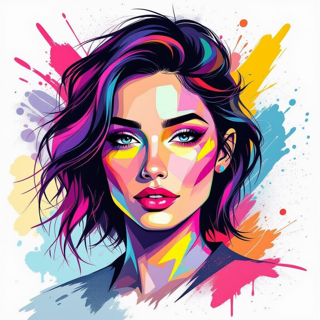 Vibrant Abstract Painting with Bold Brushstrokes