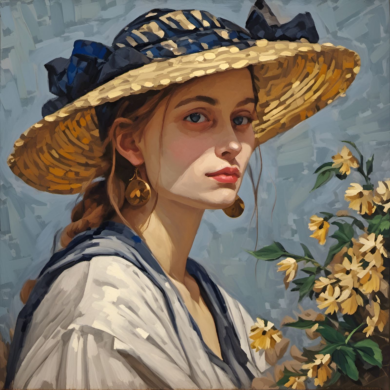 Girl with Pearl Earring in Cezanne Style