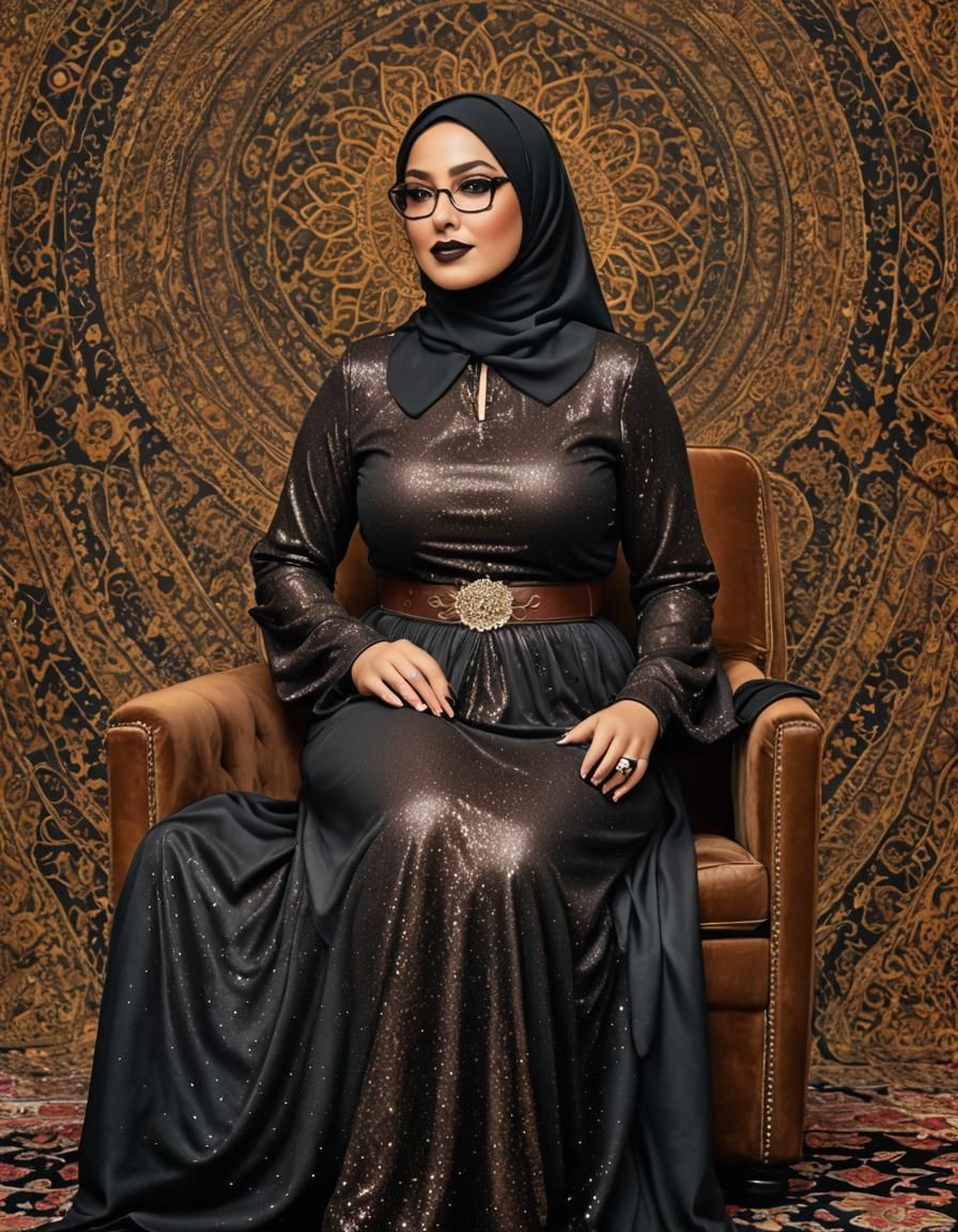 Psychedelic Pop Art Portrait of Middle Eastern Woman