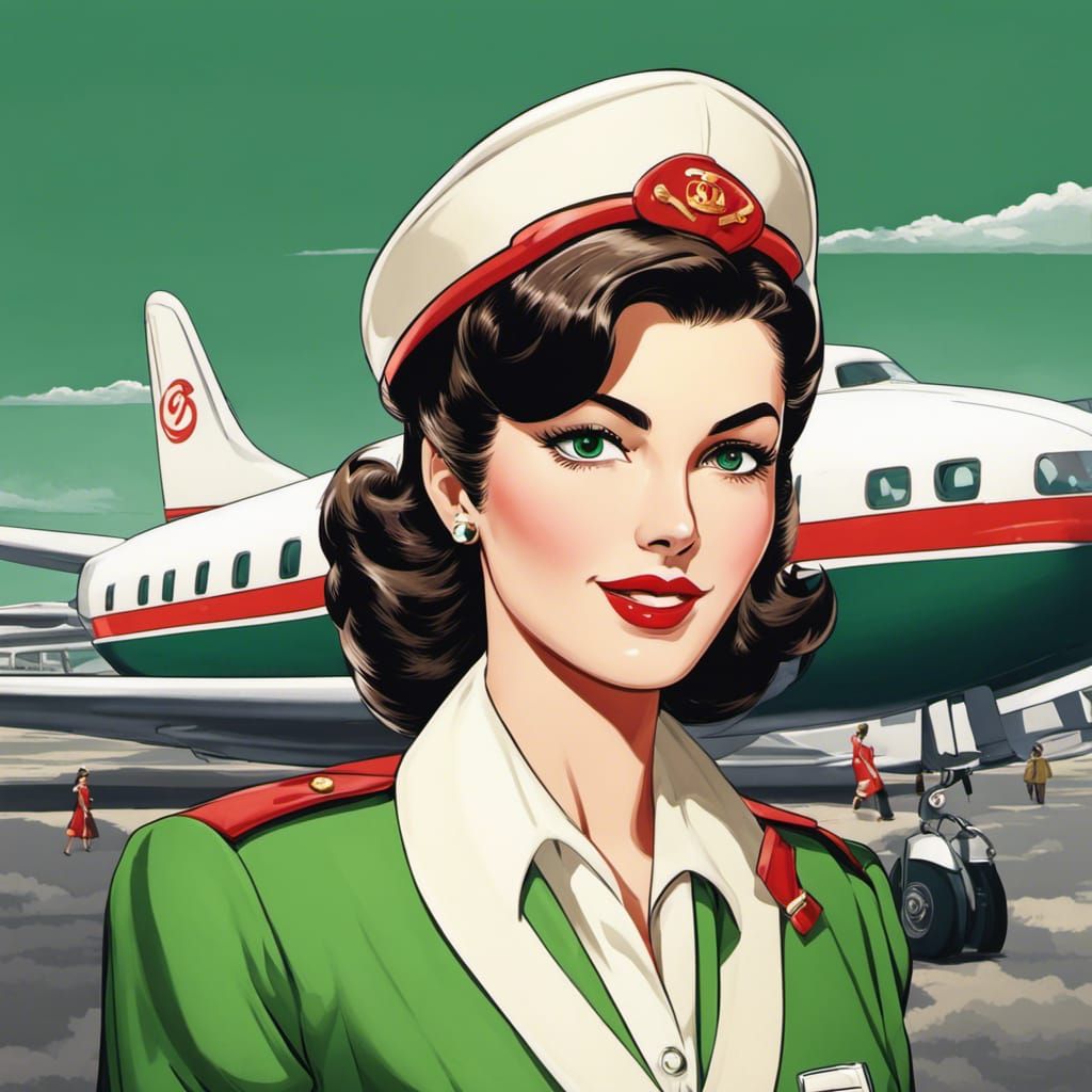 1950s Air Hostess Woman 2.0