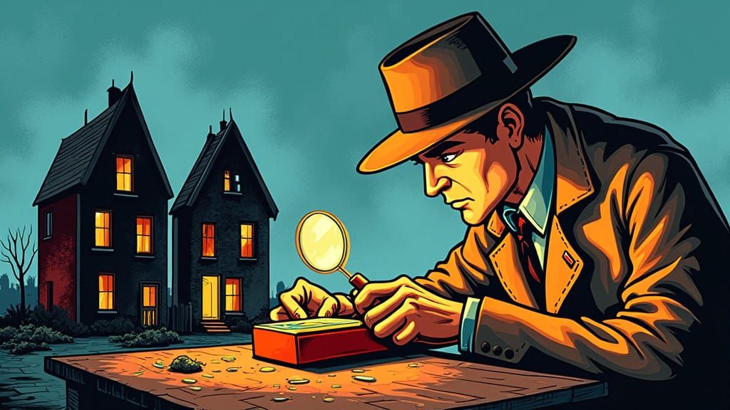 Vibrant Pop Art Detective Examines Vintage Matchbox