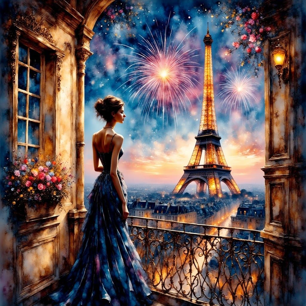 Fireworks in Paris