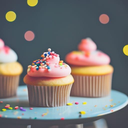 Delicious Cupcake with Sprinkles, Professional Photography
