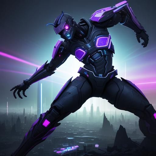 Glitch Queen in Neon Cyberpunk Style