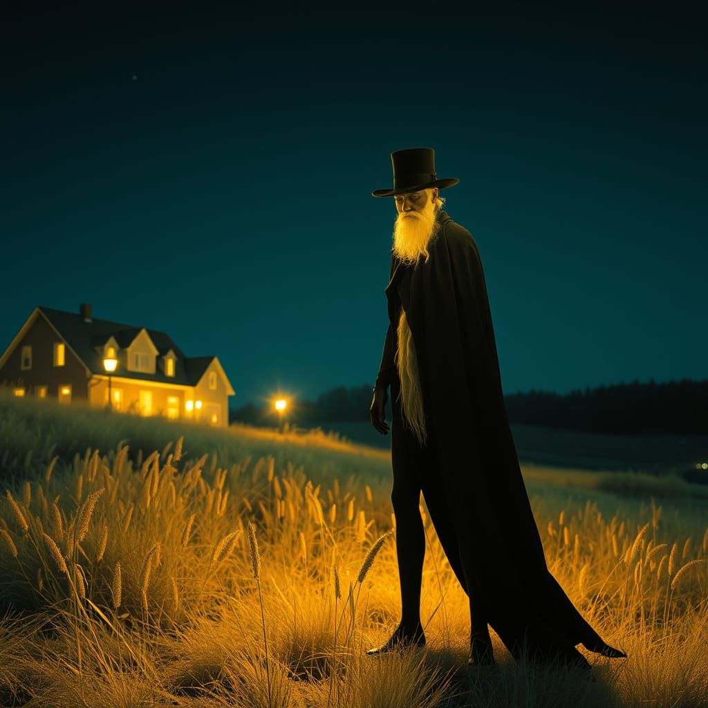 Glimmering Gothic Sandman in Twilight Meadow