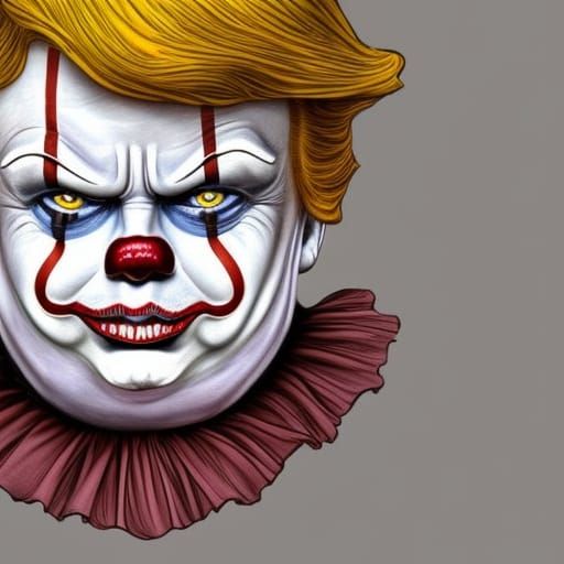 "DONALD TRUMP as 'PENNYWISE THE CLOWN"