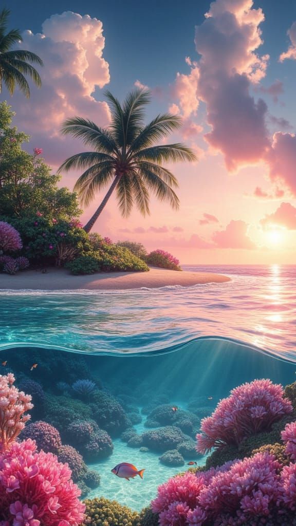 Tropical Island Paradise: 8K Ocean Photograph