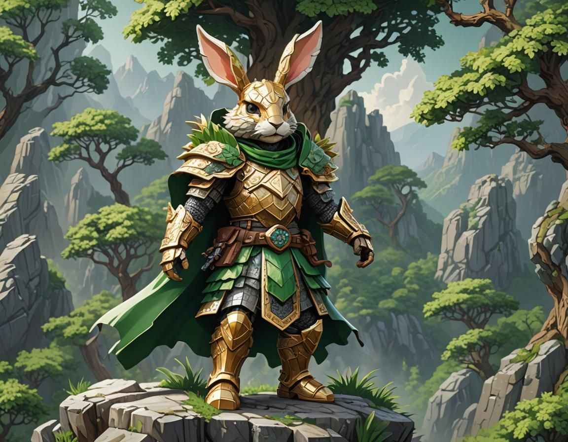 8-Bit Medieval Adventurer on Mountain Peak