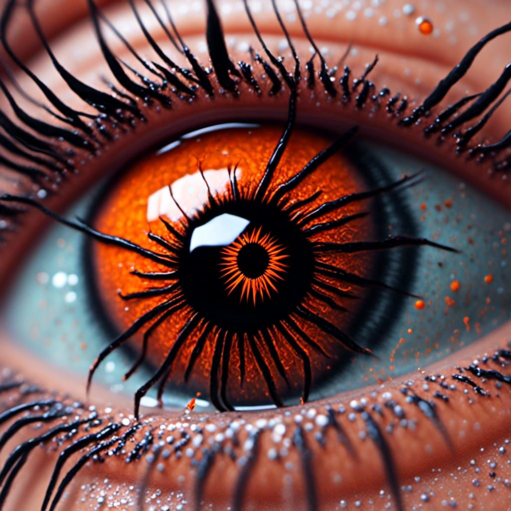 Creepy Detailed Eye with Spider Silhouette