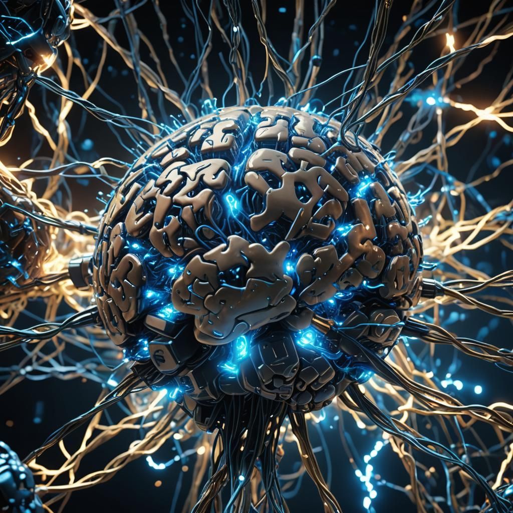 Futuristic Neural Network Node in Sci-Fi Style