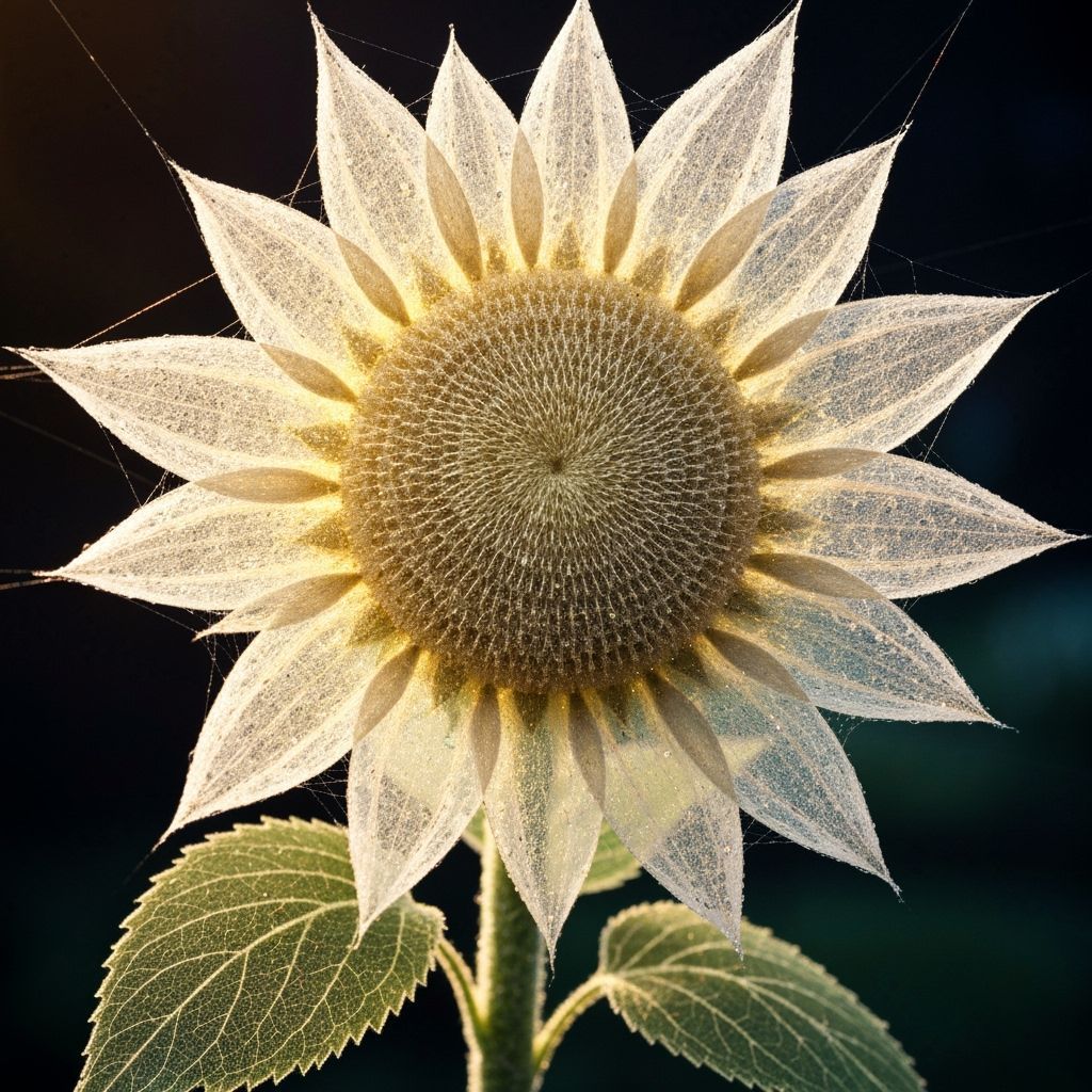 Ethereal Spider Silk Sunflower in Golden Glow