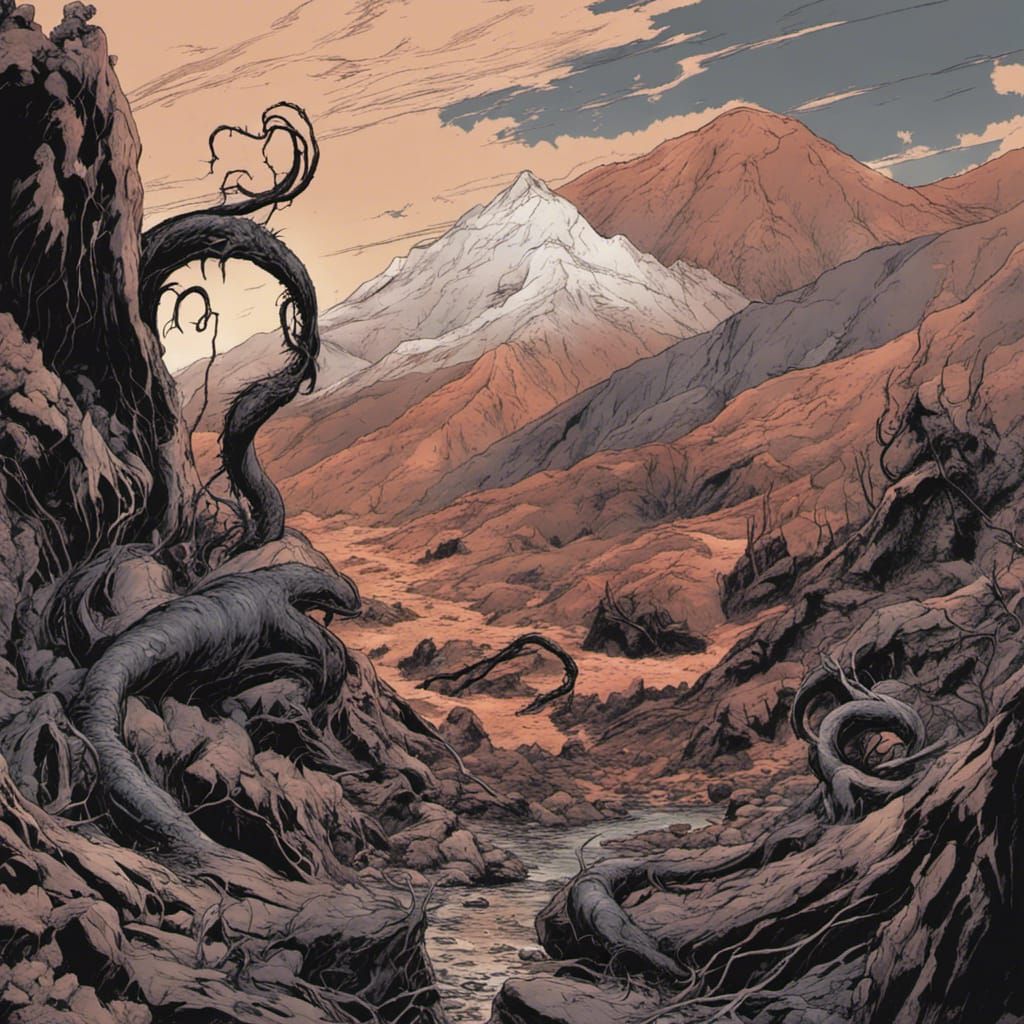Mountainous Landscape Carnage Symbiote