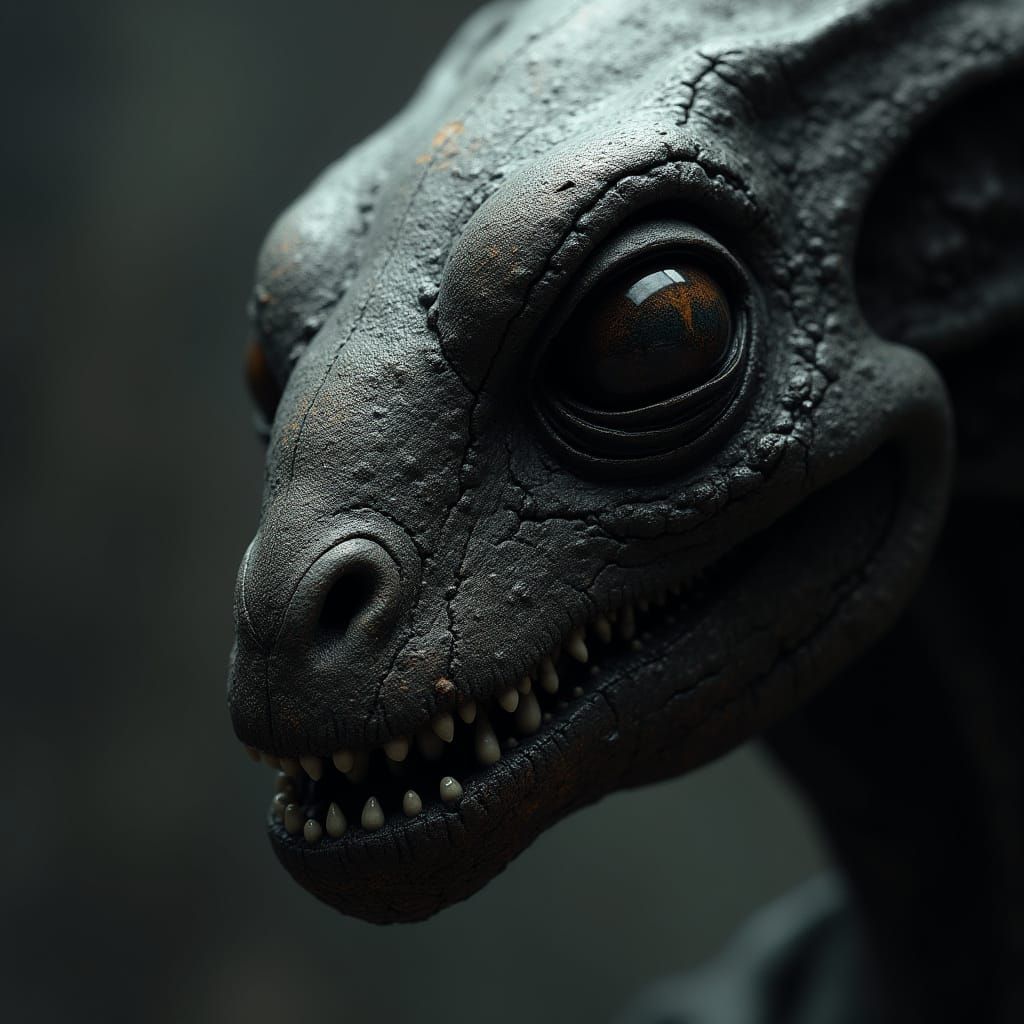 Surreal Close-up of Xyron's Distorted Face