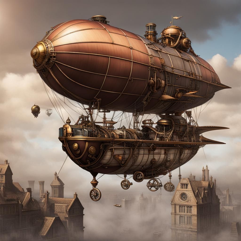 Steampunk Airship Fantasy in the Clouds
