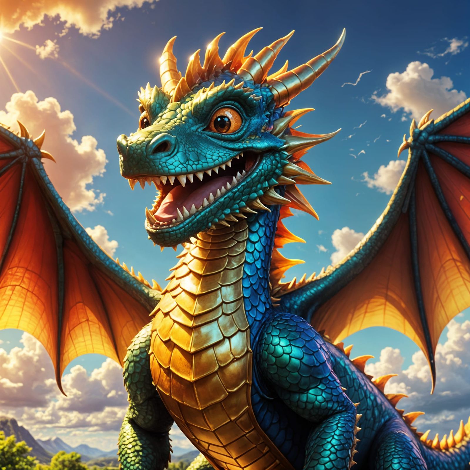 Happy Dragon Illustration