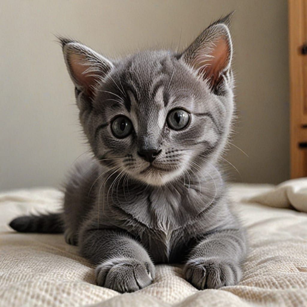 Grey Kitten Expresses Adorable Innocence