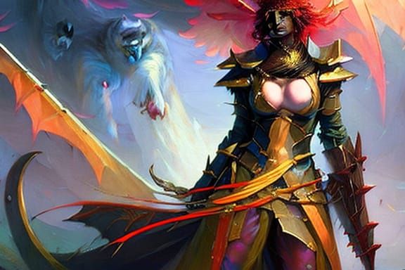 Panther Woman: Immortal Monster Hunter in Anime Style