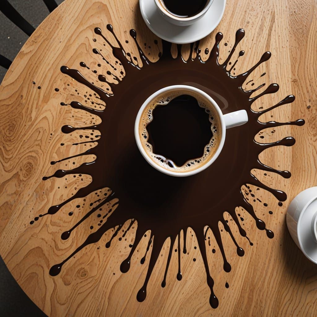 Coffee spills on tables