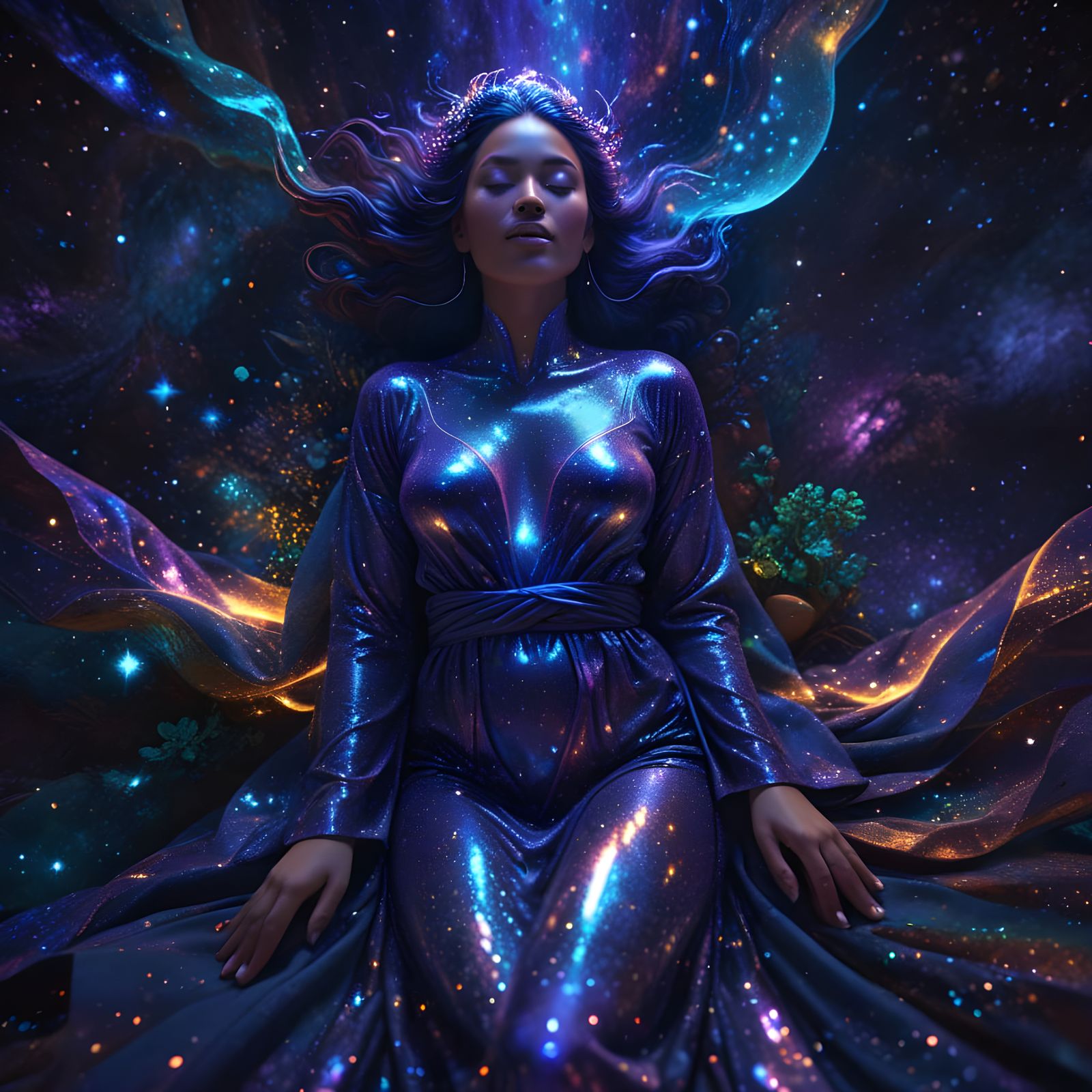 Multicultural Goddess in Cosmic Ecstasy