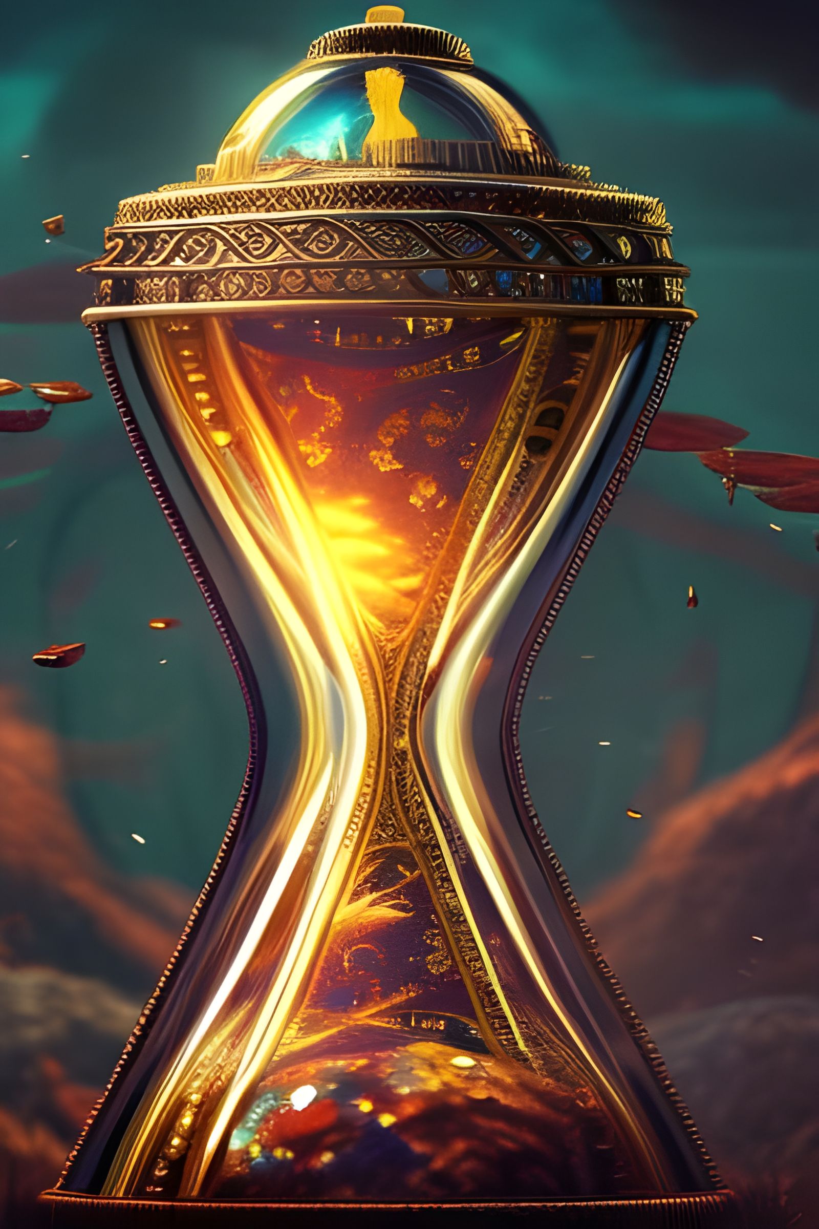 Dramatic Hourglass of Life: Digital Matte Painting