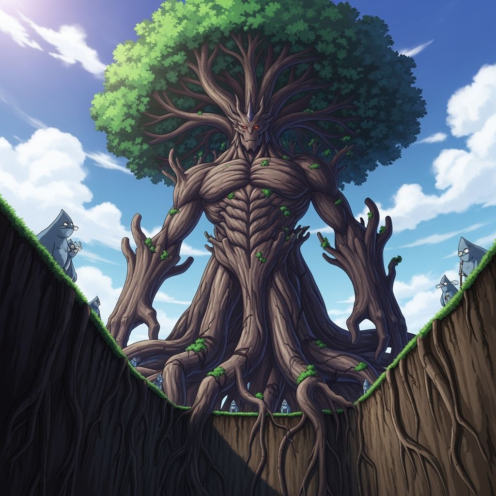 Colossal Trekgon Forest Guardian in Anime Style