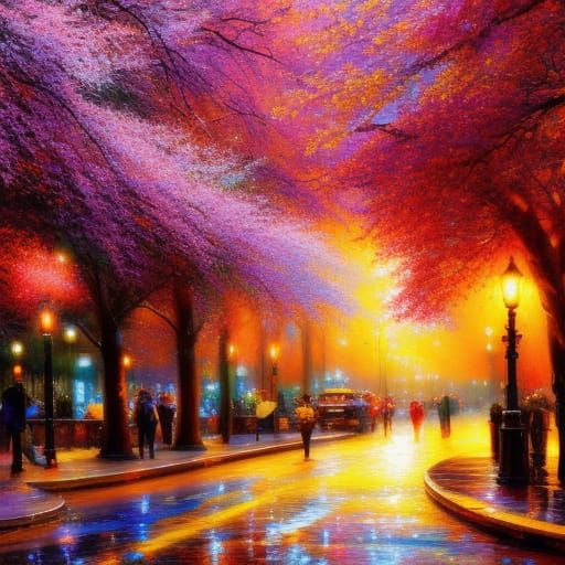 Detailed Cherry Blossoms at Golden Hour