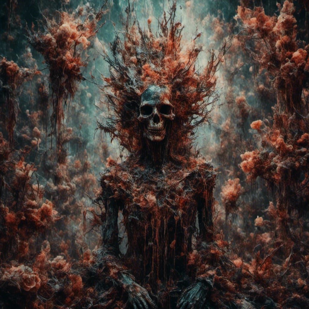 Psychedelic Macabre Design with Hyperreal Detail