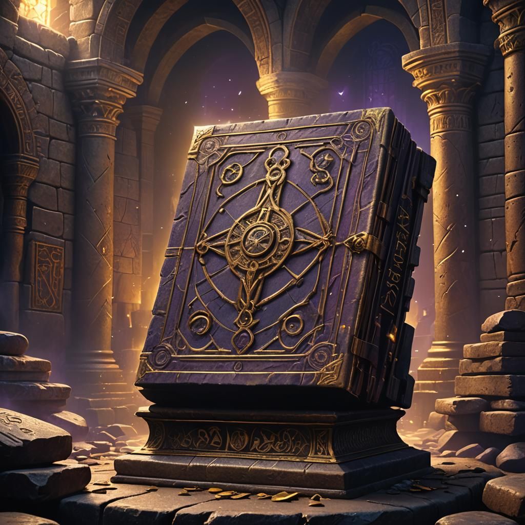 Mystical Dwarven Codex Illuminated by Runes