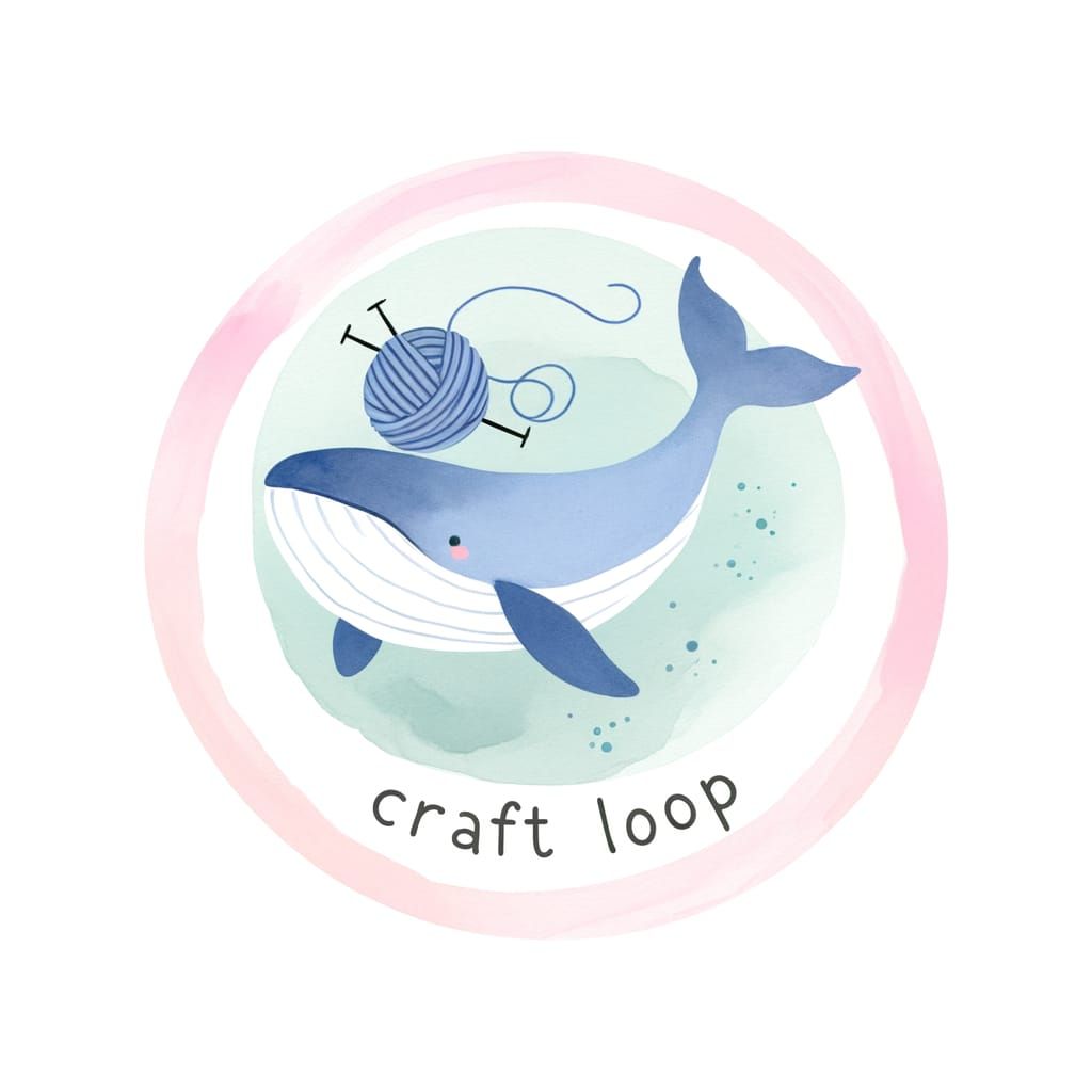 Whimsical Whale Logo for Craft Loop