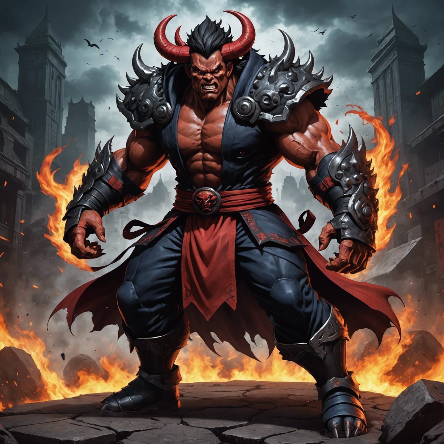 Akuma-Bison Hybrid: Terrifying Might and Dark Charisma