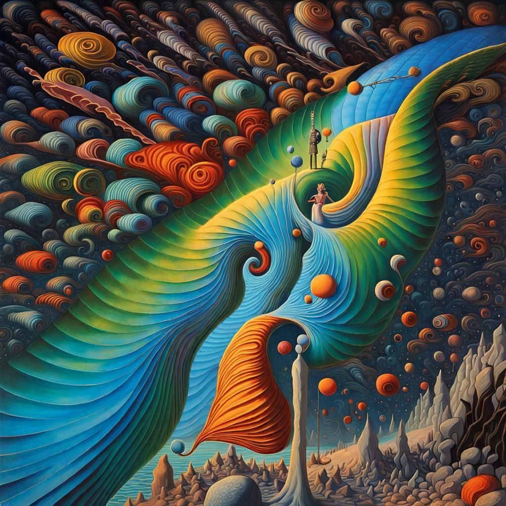 Abstract Opera Singers in a Surreal Dreamscape