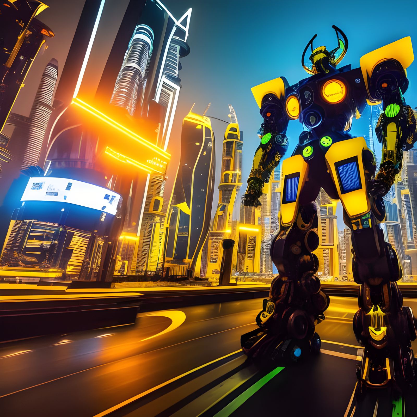 Steampunk Mecha Robot in Dubai, Digital Illustration