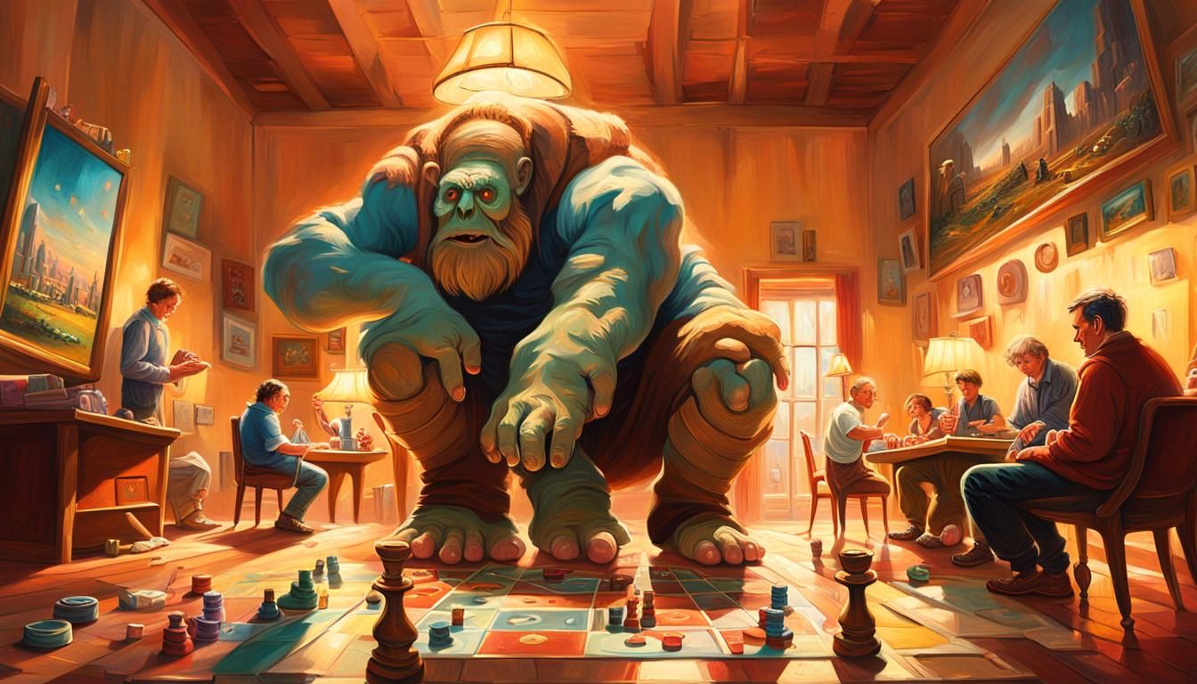 Colossal Foot in Dreamlike Oil Painting