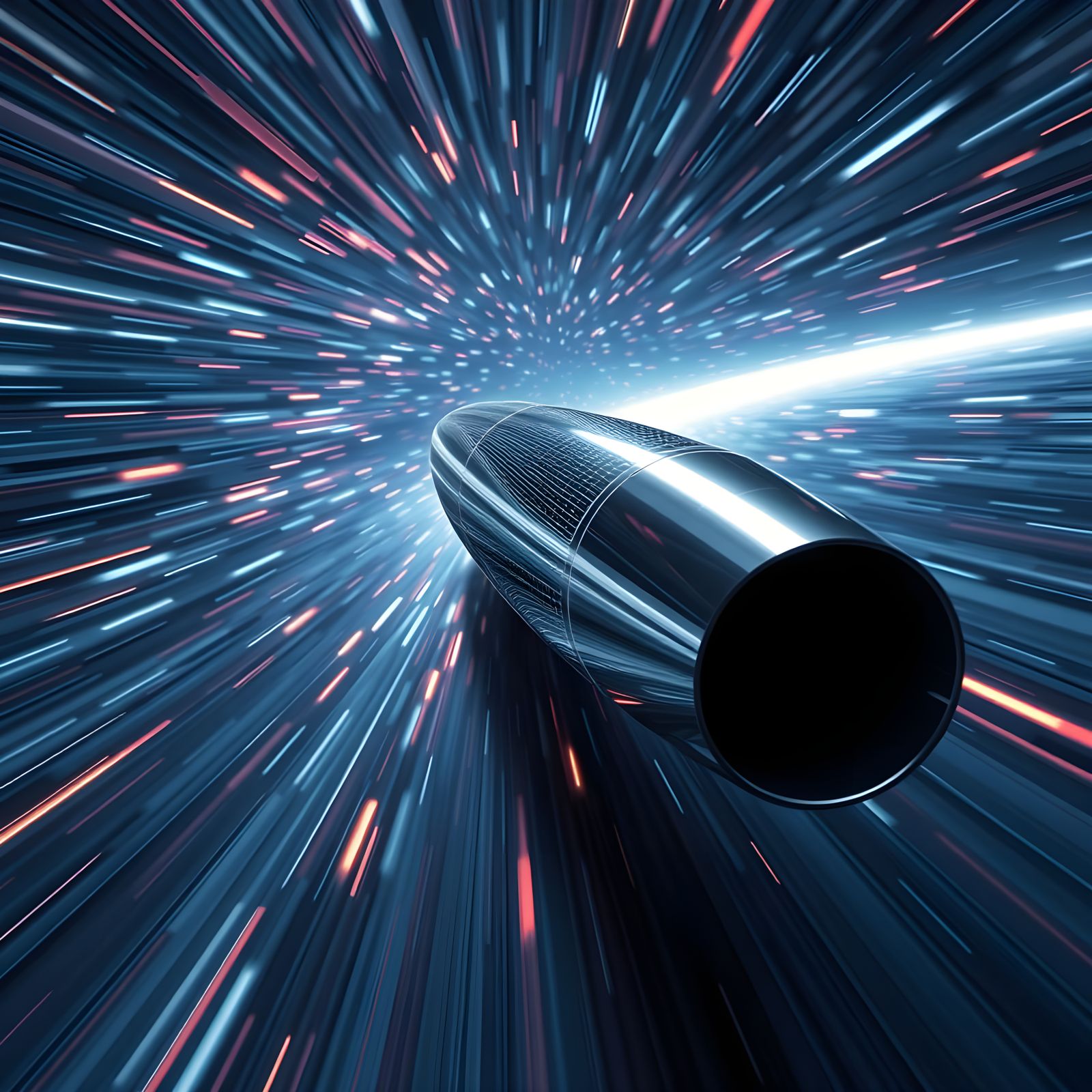 Sleek FTL Vessel Distorts Electromagnetic Fields in Hyperspa...