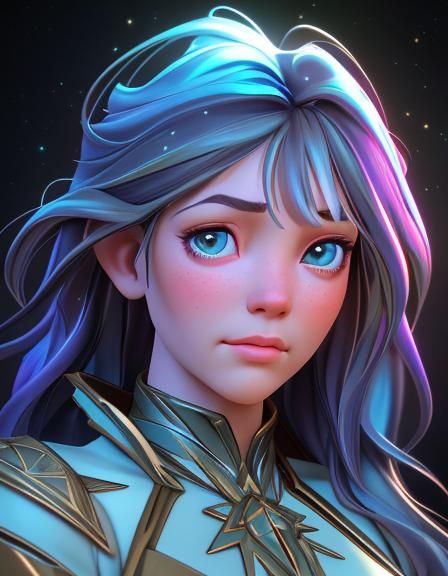 Galactic Christmas Trees in Space: Digital Art